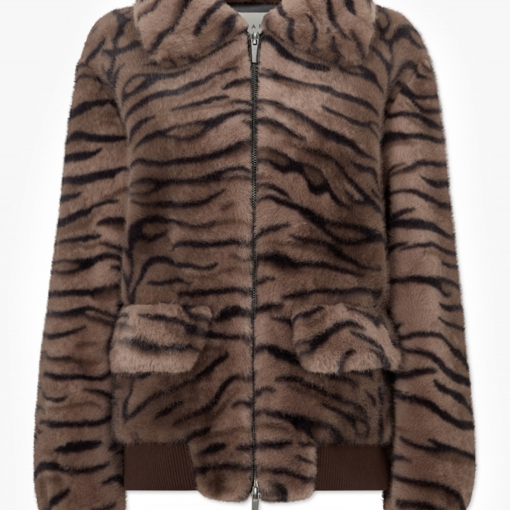 Luxurious Brown Tiger Print Teddy Jacket